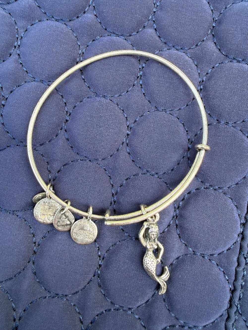 Alex and Ani Mermaid Charm Bangle Bracelet, Silver-Tone